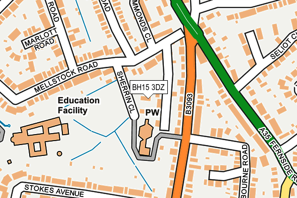 BH15 3DZ map - OS OpenMap – Local (Ordnance Survey)