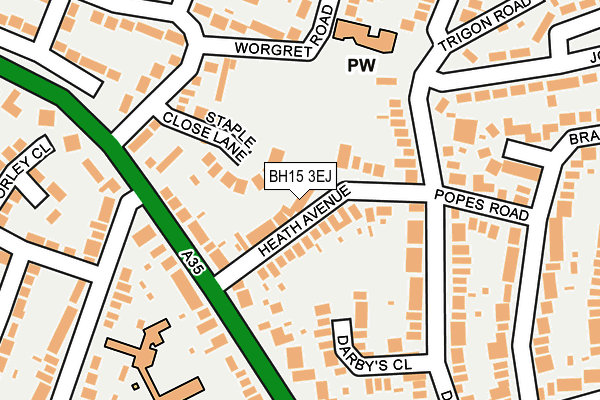 BH15 3EJ map - OS OpenMap – Local (Ordnance Survey)