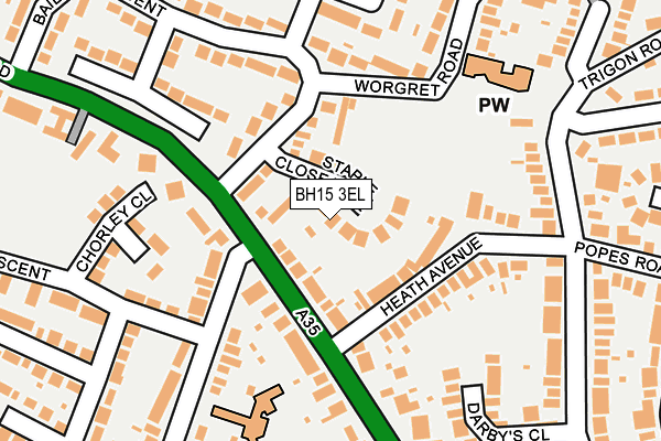 BH15 3EL map - OS OpenMap – Local (Ordnance Survey)