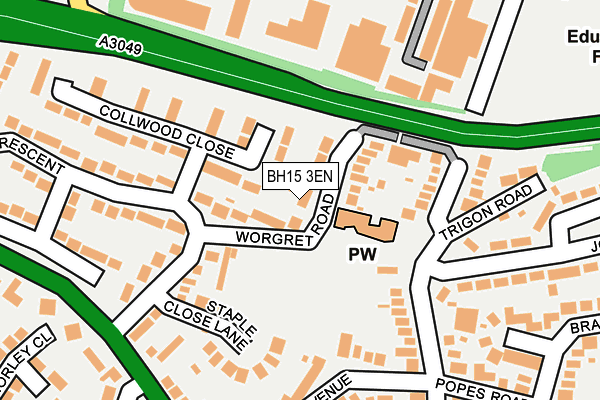 BH15 3EN map - OS OpenMap – Local (Ordnance Survey)