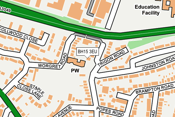 BH15 3EU map - OS OpenMap – Local (Ordnance Survey)