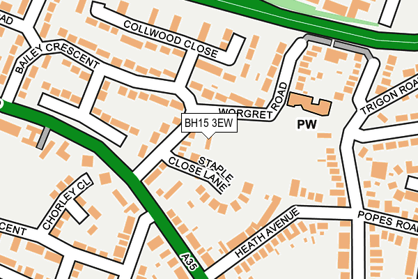 BH15 3EW map - OS OpenMap – Local (Ordnance Survey)