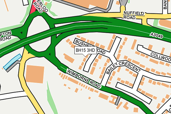 BH15 3HD map - OS OpenMap – Local (Ordnance Survey)