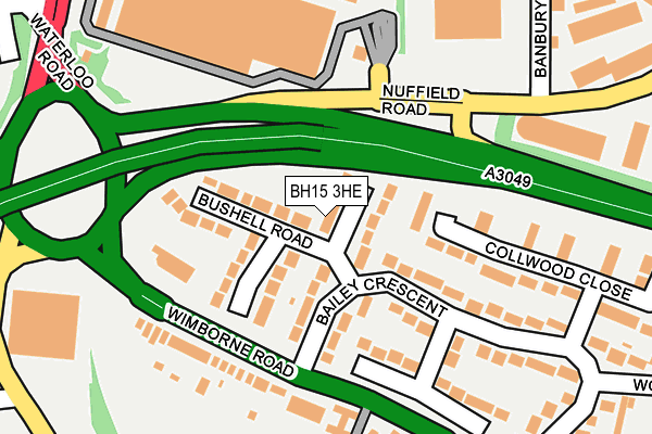 BH15 3HE map - OS OpenMap – Local (Ordnance Survey)