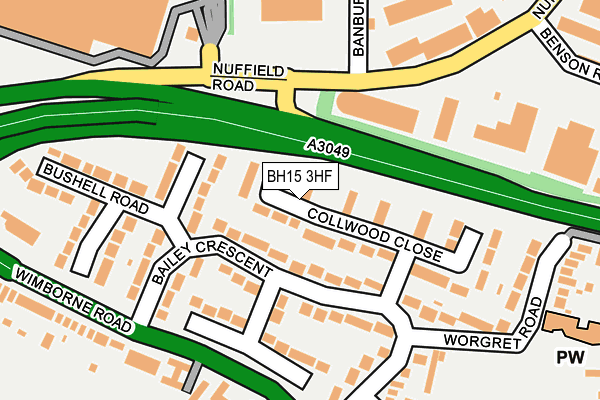 BH15 3HF map - OS OpenMap – Local (Ordnance Survey)