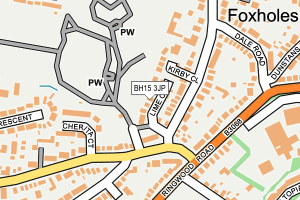 BH15 3JP map - OS OpenMap – Local (Ordnance Survey)