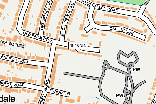 BH15 3LN map - OS OpenMap – Local (Ordnance Survey)