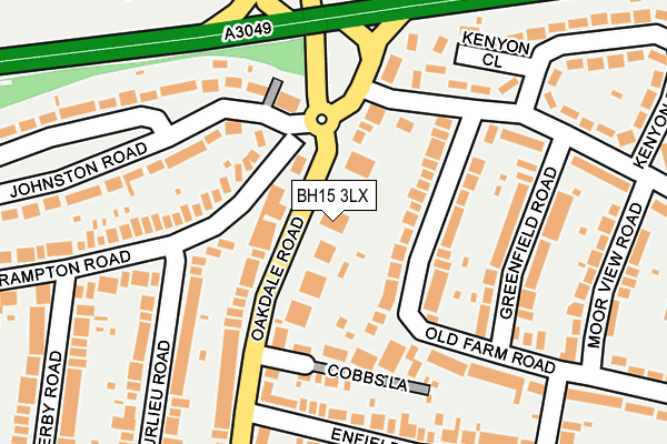 BH15 3LX map - OS OpenMap – Local (Ordnance Survey)