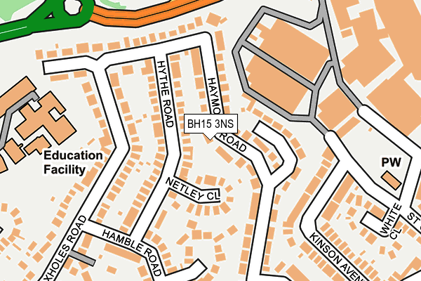 BH15 3NS map - OS OpenMap – Local (Ordnance Survey)