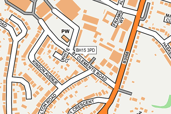 BH15 3PD map - OS OpenMap – Local (Ordnance Survey)