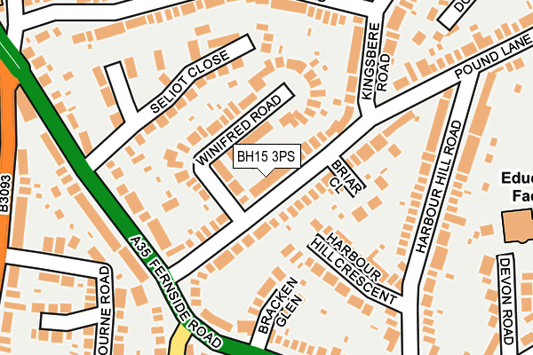 BH15 3PS map - OS OpenMap – Local (Ordnance Survey)