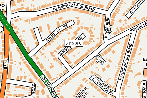 BH15 3PU map - OS OpenMap – Local (Ordnance Survey)