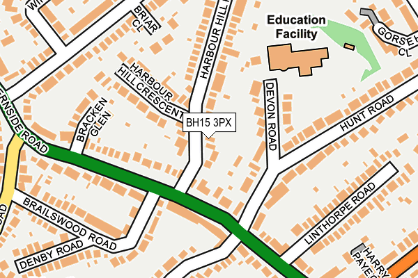 BH15 3PX map - OS OpenMap – Local (Ordnance Survey)