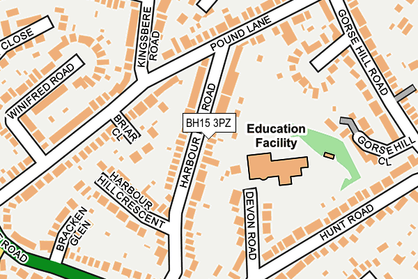 BH15 3PZ map - OS OpenMap – Local (Ordnance Survey)