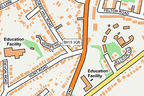 BH15 3QB map - OS OpenMap – Local (Ordnance Survey)