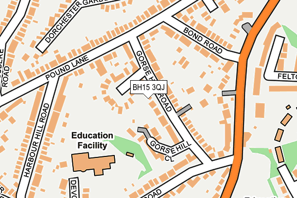 BH15 3QJ map - OS OpenMap – Local (Ordnance Survey)