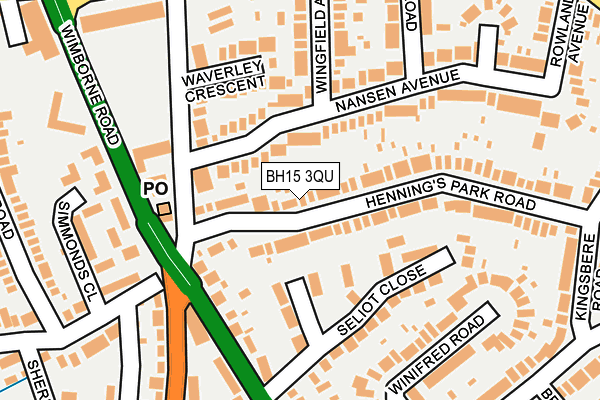 BH15 3QU map - OS OpenMap – Local (Ordnance Survey)