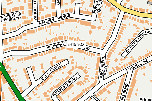 BH15 3QX map - OS OpenMap – Local (Ordnance Survey)
