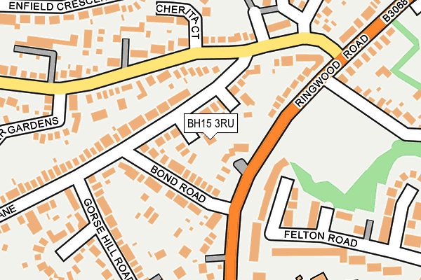 BH15 3RU map - OS OpenMap – Local (Ordnance Survey)