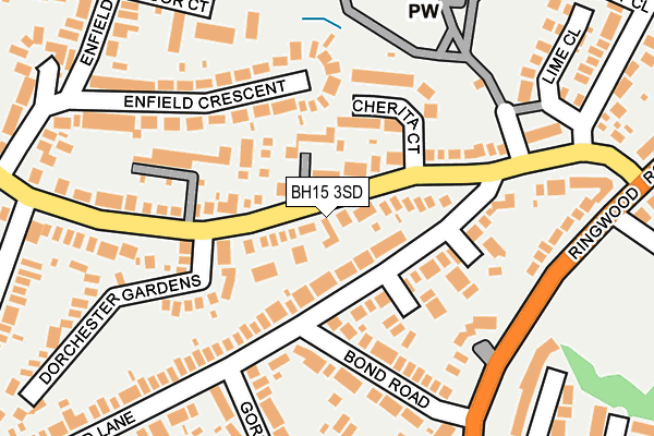 BH15 3SD map - OS OpenMap – Local (Ordnance Survey)