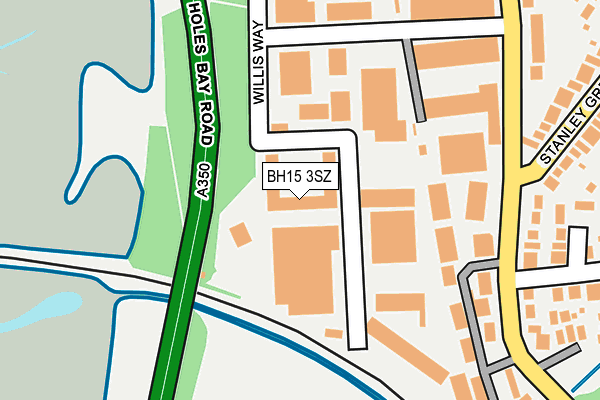 BH15 3SZ map - OS OpenMap – Local (Ordnance Survey)