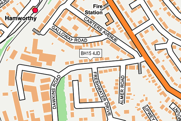 BH15 4JD map - OS OpenMap – Local (Ordnance Survey)