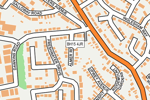 BH15 4JR map - OS OpenMap – Local (Ordnance Survey)