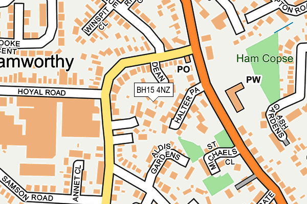 BH15 4NZ map - OS OpenMap – Local (Ordnance Survey)