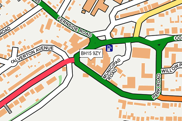 BH15 9ZY map - OS OpenMap – Local (Ordnance Survey)
