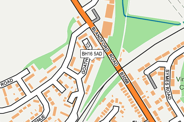 BH16 5AD map - OS OpenMap – Local (Ordnance Survey)