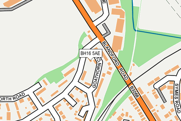 BH16 5AE map - OS OpenMap – Local (Ordnance Survey)