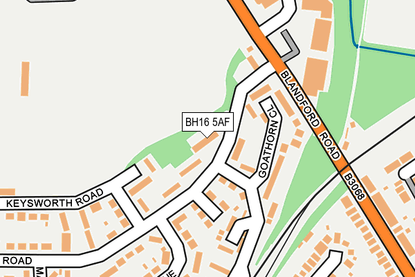 BH16 5AF map - OS OpenMap – Local (Ordnance Survey)