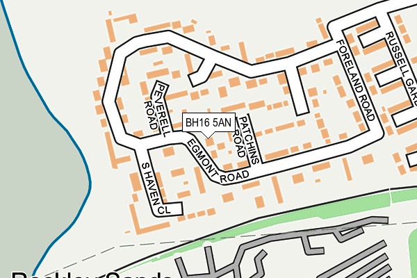 BH16 5AN map - OS OpenMap – Local (Ordnance Survey)