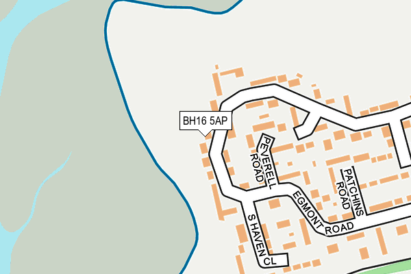 BH16 5AP map - OS OpenMap – Local (Ordnance Survey)