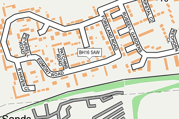 BH16 5AW map - OS OpenMap – Local (Ordnance Survey)