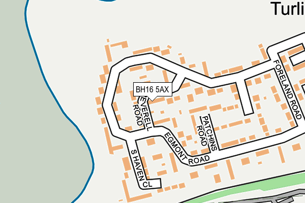 BH16 5AX map - OS OpenMap – Local (Ordnance Survey)