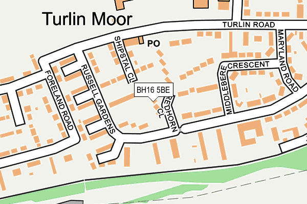 BH16 5BE map - OS OpenMap – Local (Ordnance Survey)