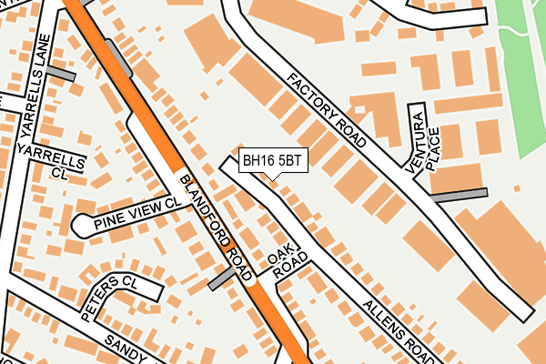 BH16 5BT map - OS OpenMap – Local (Ordnance Survey)