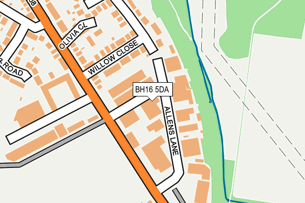 BH16 5DA map - OS OpenMap – Local (Ordnance Survey)