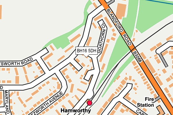 BH16 5DH map - OS OpenMap – Local (Ordnance Survey)