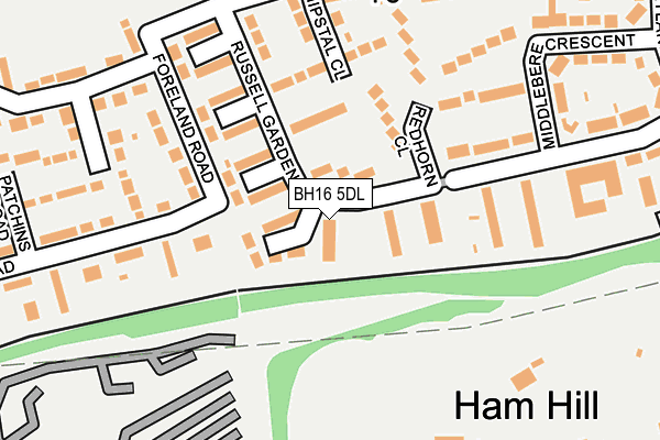 BH16 5DL map - OS OpenMap – Local (Ordnance Survey)