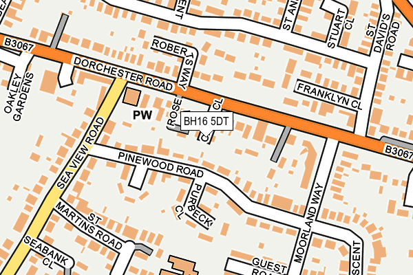 BH16 5DT map - OS OpenMap – Local (Ordnance Survey)