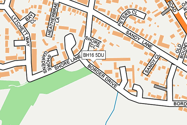 BH16 5DU map - OS OpenMap – Local (Ordnance Survey)