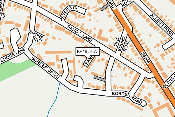 BH16 5DW map - OS OpenMap – Local (Ordnance Survey)