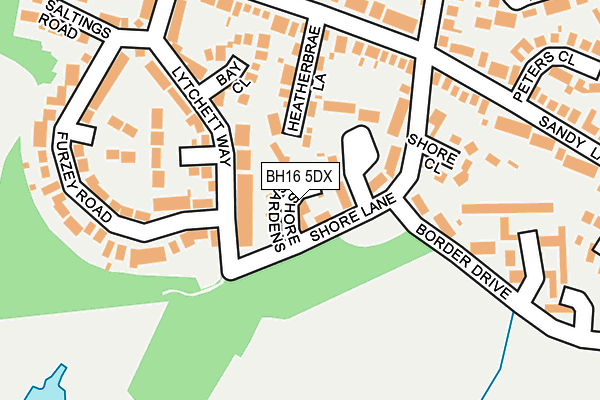 BH16 5DX map - OS OpenMap – Local (Ordnance Survey)