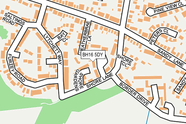 BH16 5DY map - OS OpenMap – Local (Ordnance Survey)