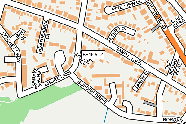 BH16 5DZ map - OS OpenMap – Local (Ordnance Survey)