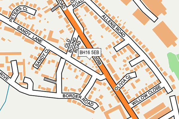 BH16 5EB map - OS OpenMap – Local (Ordnance Survey)