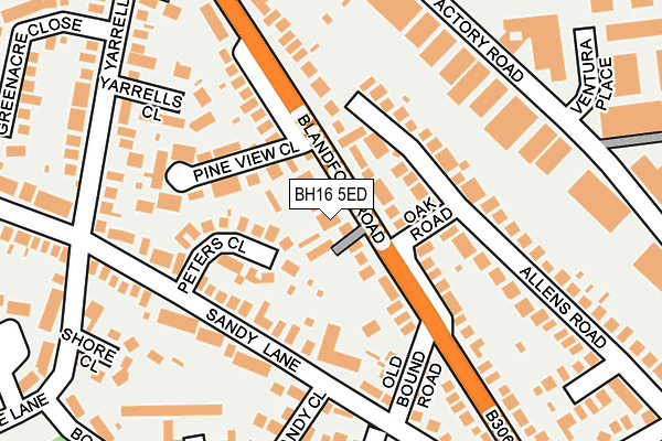 BH16 5ED map - OS OpenMap – Local (Ordnance Survey)