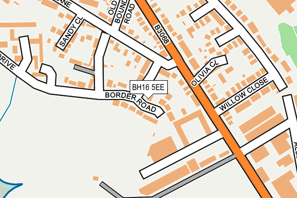 BH16 5EE map - OS OpenMap – Local (Ordnance Survey)